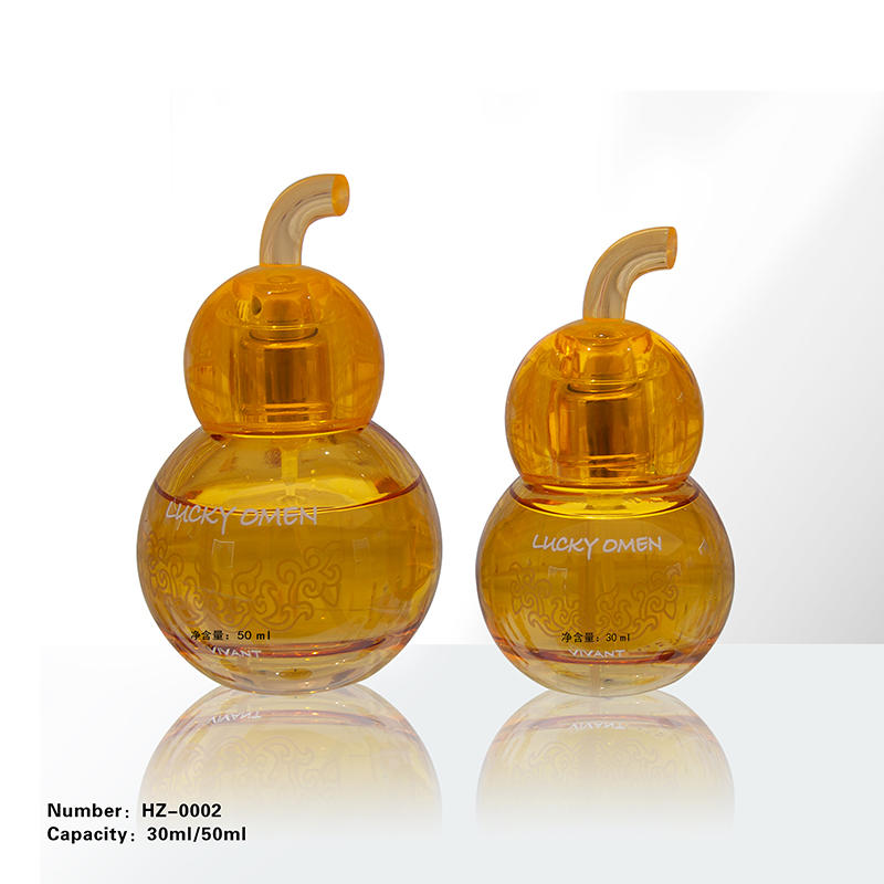 HZ-0002 30ml/50ml high transparency gourd-shaped perfume glass bottle