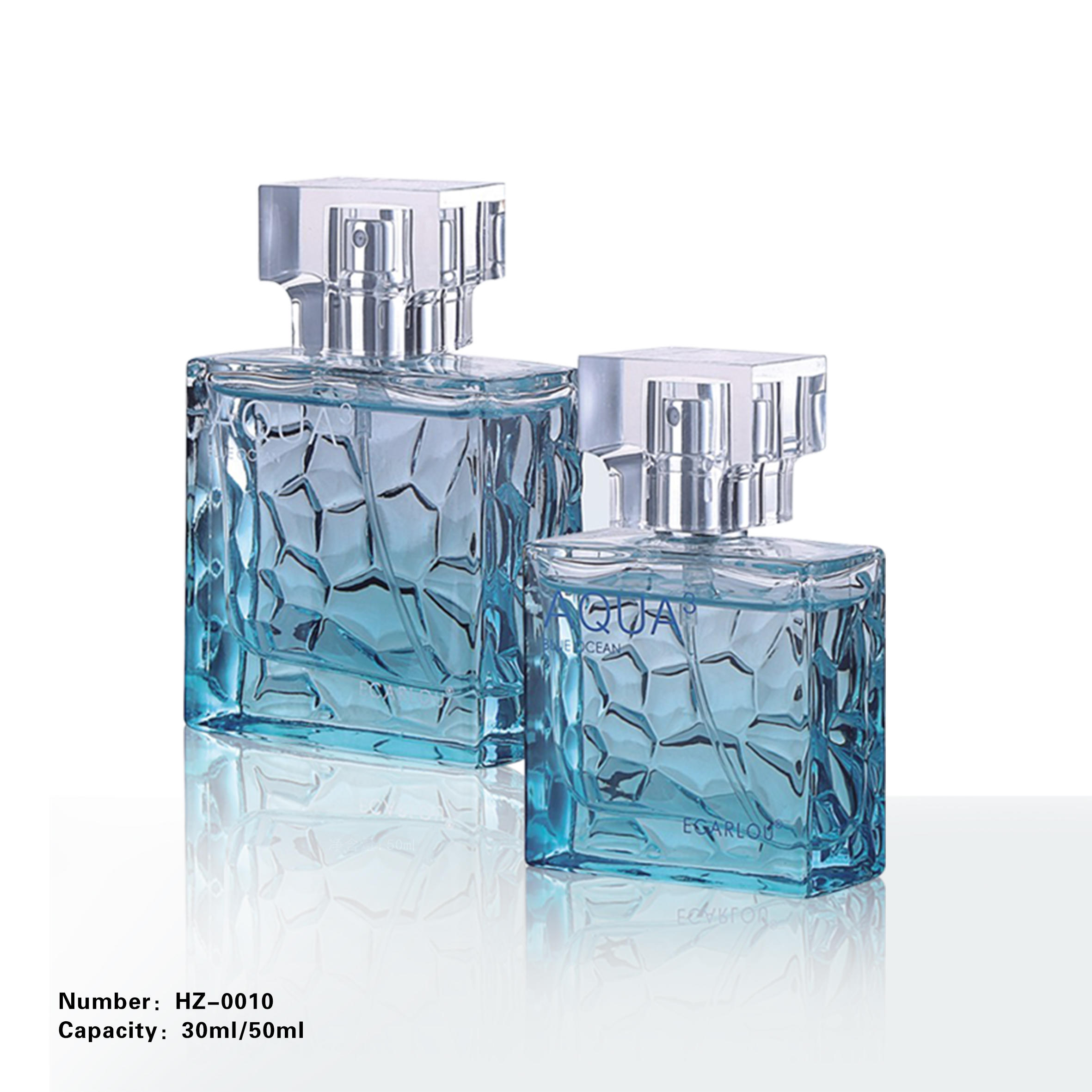 HZ-0010 transparent gradient square perfume glass bottle